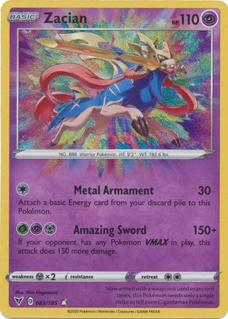 <transcy>Pokemon Card Vivid Voltage 082/185 82/185 Zacian Amazing Rare</transcy>