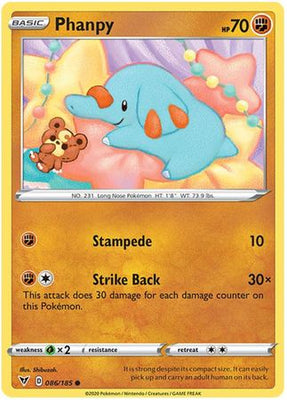 Pokemon Card Vivid Voltage 086/185 86/185 Phanpy Common