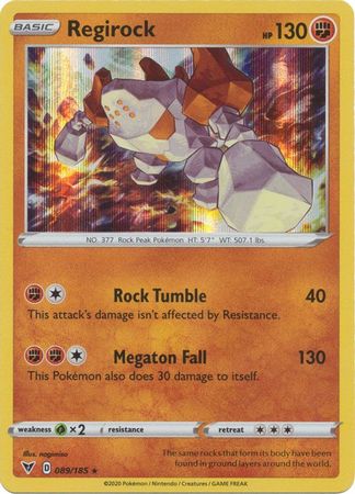 <transcy>بطاقة بوكيمون Vivid Voltage 089/185 89/185 Regirock Holo Rare</transcy>