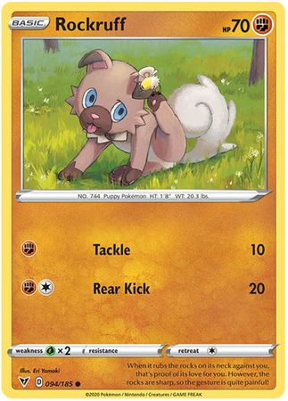 Pokemon Card Vivid Voltage 094/185 94/185 Rockruff Common