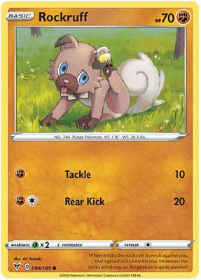 Pokemon Card Vivid Voltage 094/185 94/185 Rockruff Common