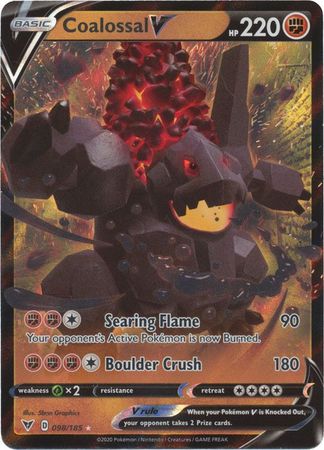 Pokemon Card Vivid Voltage 098/185 98/185 Coalossal V Ultra Rare *M*