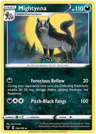 Pokemon Card Vivid Voltage 104/185 Mightyena Uncommon