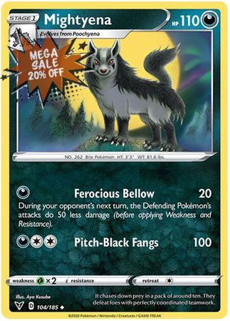 Pokemon Card Vivid Voltage 104/185 Mightyena Uncommon