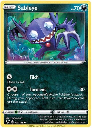 Pokemon Card Vivid Voltage 105/185 Sableye Uncommon