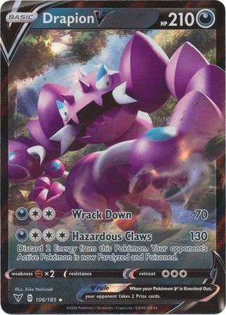 Pokemon Card Vivid Voltage 106/185 Drapion V Ultra Rare *M*