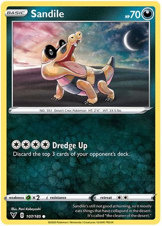 Pokemon Card Vivid Voltage 107/185 Sandile Common