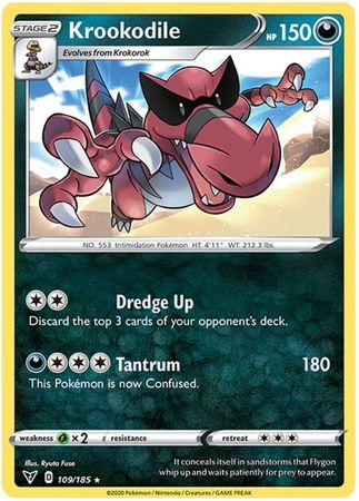 Pokemon Card Vivid Voltage 109/185 Krookodile Rare