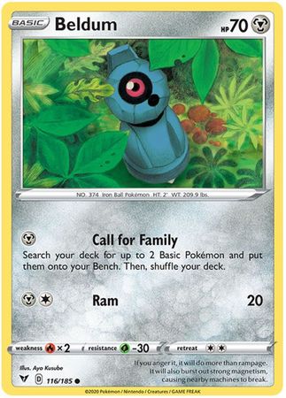 <transcy>Pokemon Card Vivid Voltage 116/185 Beldum Common</transcy>