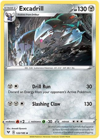 Pokemon Card Vivid Voltage 122/185 Excadrill Uncommon