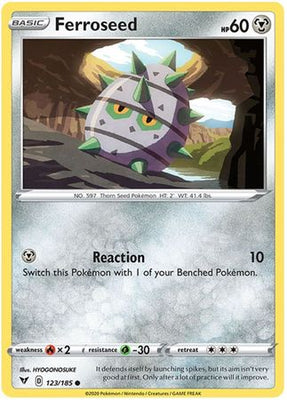 <transcy>Pokemon Card Vivid Voltage 123/185 Ferroseed Common</transcy>