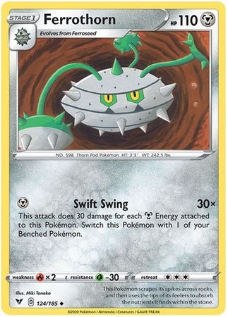 <transcy>Pokemon Card Vivid Voltage 124/185 Ferrothorn Ikke almindelig</transcy>