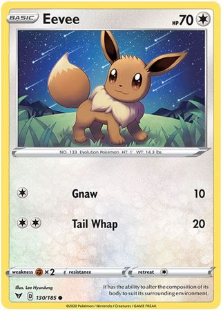 <transcy>Pokemon Card Vivid Voltage 130/185 Eevee Common</transcy>