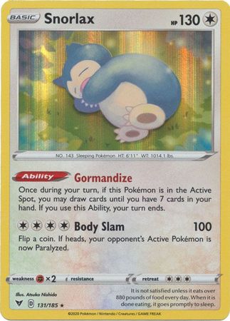 <transcy>Pokemon Card Vivid Voltage 131/185 Snorlax Holo Selten</transcy>