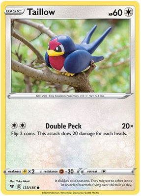 <transcy>Pokemon Card Vivid Voltage 133/185 Taillow Common</transcy>