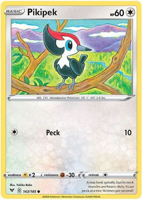 Pokemon Card Vivid Voltage 143/185 Pikipek Common