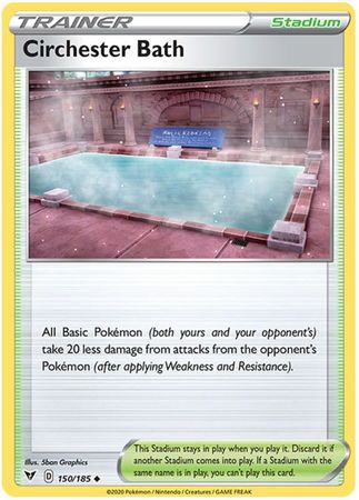 <transcy>Pokemon Card Vivid Voltage 150/185 Circhester Bath Stadium Ikke almindelig</transcy>