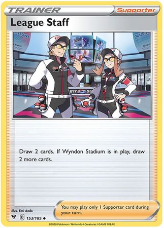 <transcy>Pokemon Card Vivid Voltage 153/185 League Staff Supporter Uncommon</transcy>