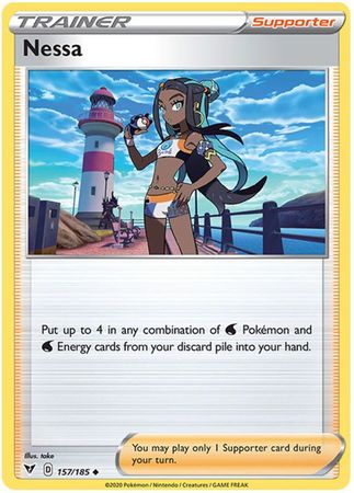 <transcy>Pokemon Card Vivid Voltage 157/185 Nessa支持者罕见</transcy>