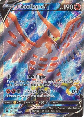 <transcy>Pokemon Card Vivid Voltage 168/185 Talonflame V Volle Kunst</transcy>