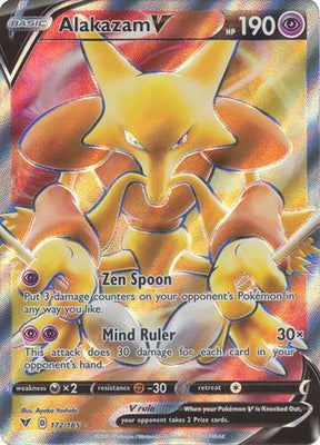 <transcy>Pokemon Card Vivid Voltage 172/185 Alakazam V Fuld Art</transcy>