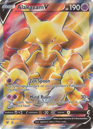 <transcy>Pokemon Card Vivid Voltage 172/185 Alakazam V Volle Kunst</transcy>