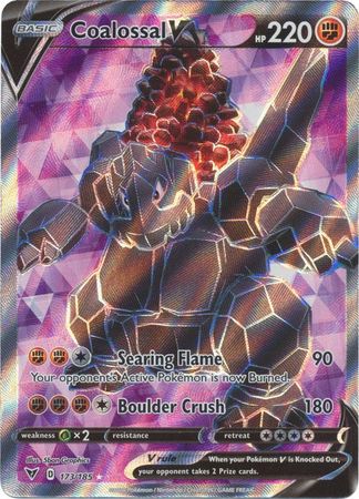 <transcy>Pokemon Card Vivid Voltage 173/185 Coalossal V Full Art</transcy>