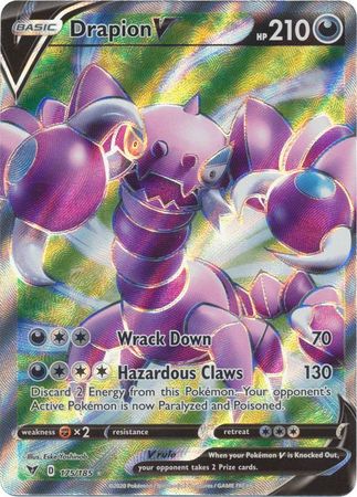 Pokemon Card Vivid Voltage 175/185 Drapion V Full Art *M*