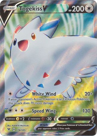 (S) Pokemon Card Vivid Voltage 178/185 Togekiss V Full Art *M*