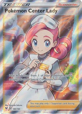 Pokemon Card Vivid Voltage 185/185 Pokemon Center Lady Full Art *M*