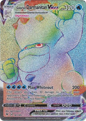 <transcy>Pokemon Card Vivid Voltage 187/185 Galarian Darmanitan VMAX Hyper Sjælden</transcy>