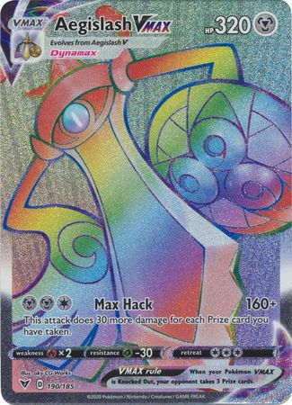 <transcy>Pokemon Card Vivid Voltage 190/185 Aegislash VMAX Hyper Rare</transcy>