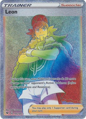 <transcy>Pokemon Card Vivid Voltage 195/185 Leon Supporter Hyper Sjælden</transcy>