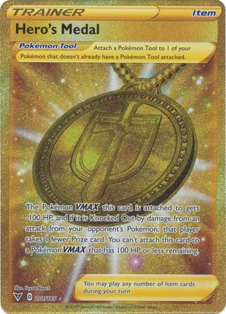 (S) Pokemon Card Vivid Voltage 201/185 Hero's Medal Item Secret Rare