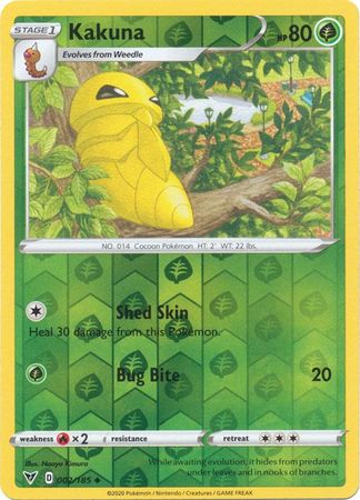 <transcy>Pokemon Card Vivid Voltage 002/185 2/185 Kakuna Reverse Holo Gelegentlich</transcy>