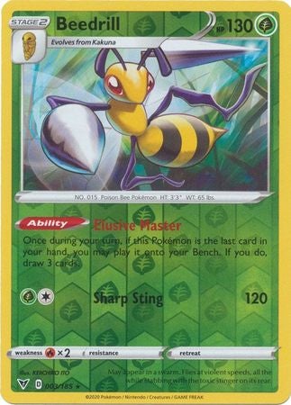 Pokemon Card Vivid Voltage 003/185 3/185 Beedrill Reverse Holo Rare