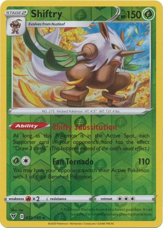 Pokemon Card Vivid Voltage 012/185 12/185 Shiftry Reverse Holo Rare