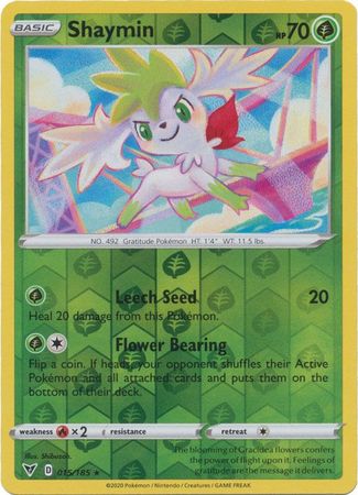 <transcy>Pokemon Card Vivid Voltage 015/185 15/185 Shaymin Reverse Holo Sjælden</transcy>