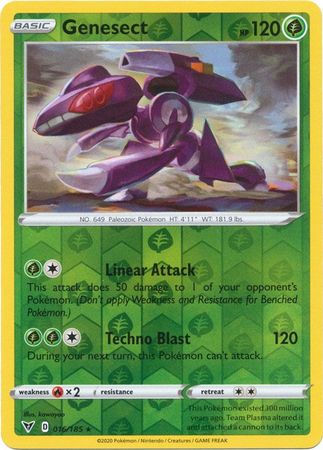 Pokemon Card Vivid Voltage 016/185 16/185 Genesect Reverse Holo Rare