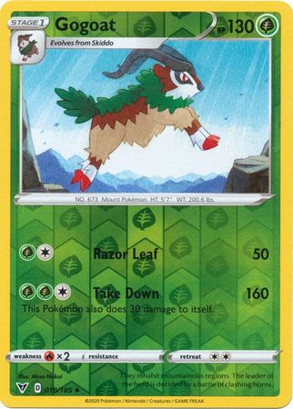 Pokemon Card Vivid Voltage 018/185 18/185 Gogoat Reverse Holo Uncommon