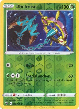 Pokemon Card Vivid Voltage 019/185 19/185 Dhelmise Reverse Holo Uncommon