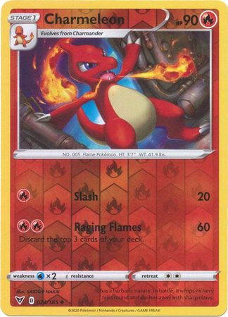 <transcy>Pokemon Card Vivid Voltage 024/185 24/185 Charmeleon Reverse Holo Gelegentlich</transcy>