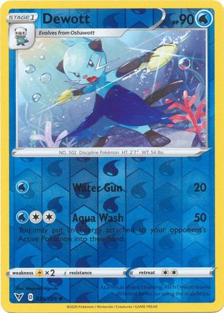 Pokemon Card Vivid Voltage 034/185 34/185 Dewott Reverse Holo Uncommon