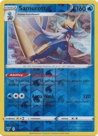 Pokemon Card Vivid Voltage 035/185 35/185 Samurott Reverse Holo Rare