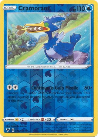 Pokemon Card Vivid Voltage 040/185 40/185 Cramorant Reverse Holo Uncommon