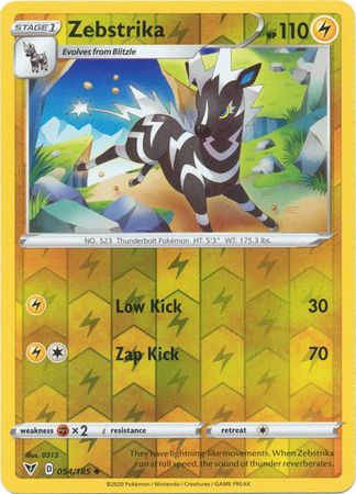 Pokemon Card Vivid Voltage 054/185 54/185 Zebstrika Reverse Holo Uncommon