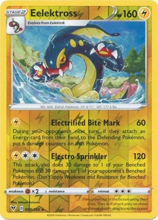 <transcy>Pokemon Card Vivid Voltage 059/185 59/185 Eelektross Reverse Holo Selten</transcy>