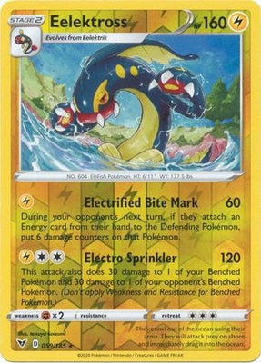 Pokemon Card Vivid Voltage 059/185 59/185 Eelektross Reverse Holo Rare