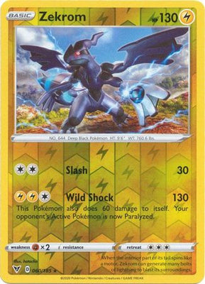 Pokemon Card Vivid Voltage 060/185 60/185 Zekrom Reverse Holo Rare