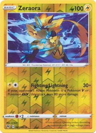 Pokemon Card Vivid Voltage 061/185 61/185 Zeraora Reverse Holo Rare